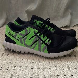 Reebok Black and Neon Green Athletic Shoes